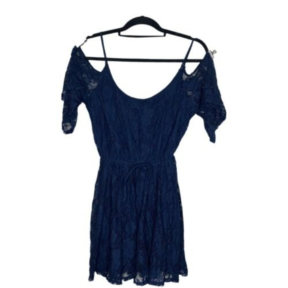 Hollister Women’s Cold Shoulder Lace Dress Navy Size Small